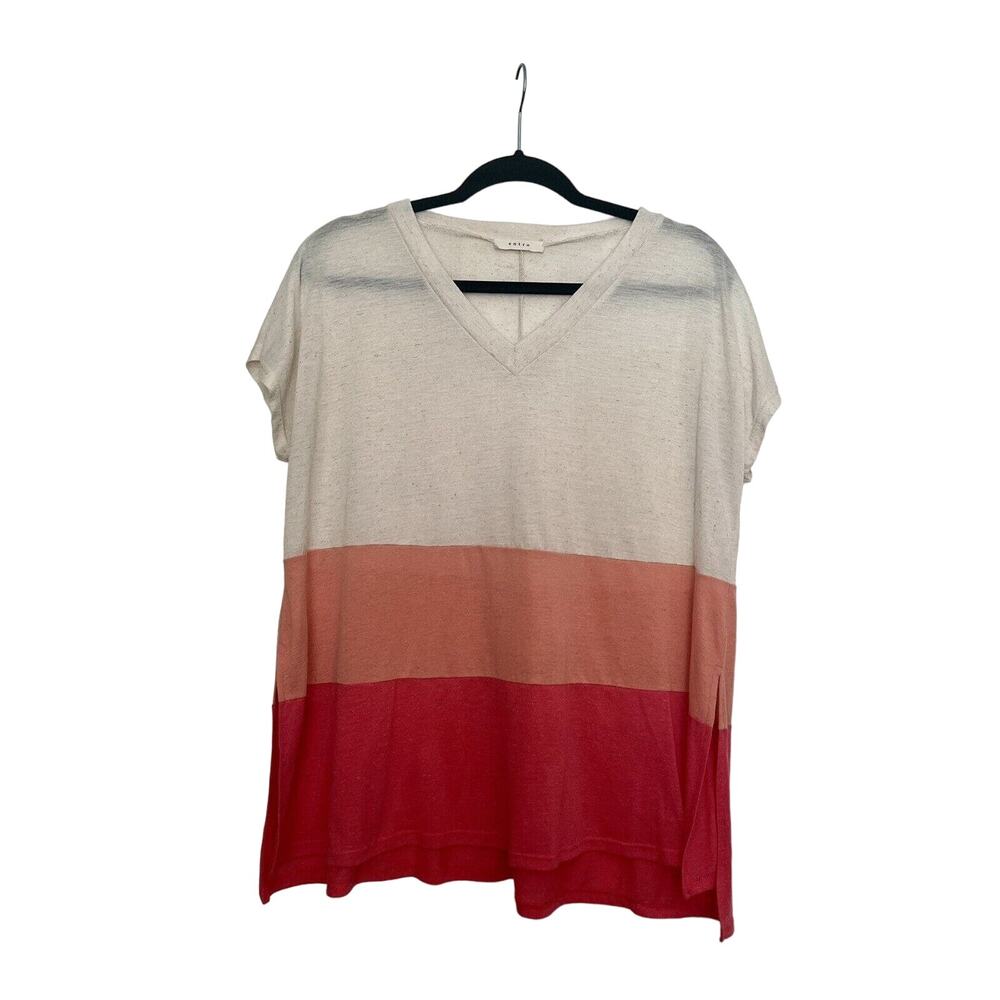 Women’s Entro Tunic Top Pink 3 Color Block Size Small